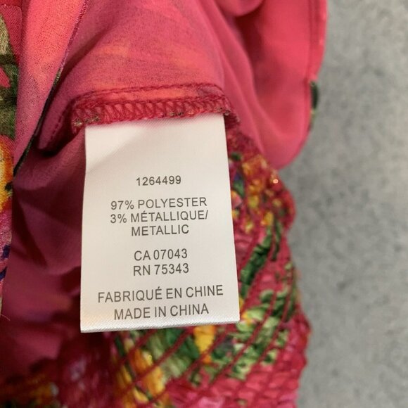 Cupcakes & Cashmere Floral Wrap Blouse V Neck Side Tie Sleeveless Multicolor - Picture 6 of 7